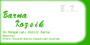 barna kozsik business card